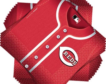 Servilletas de almuerzo MLB Cincinnati Red - 36 unidades / Cumpleaños de béisbol / Decoración para fiestas de béisbol / Servilletas de béisbol / Cumpleaños deportivos / Servilletas MLB
