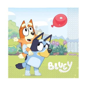 Bluey Lunch Napkins - 16 Pc. | Bluey Birthday Party | Bluey Party Decor | Bluey Party | Tableware | Bluey Napkins