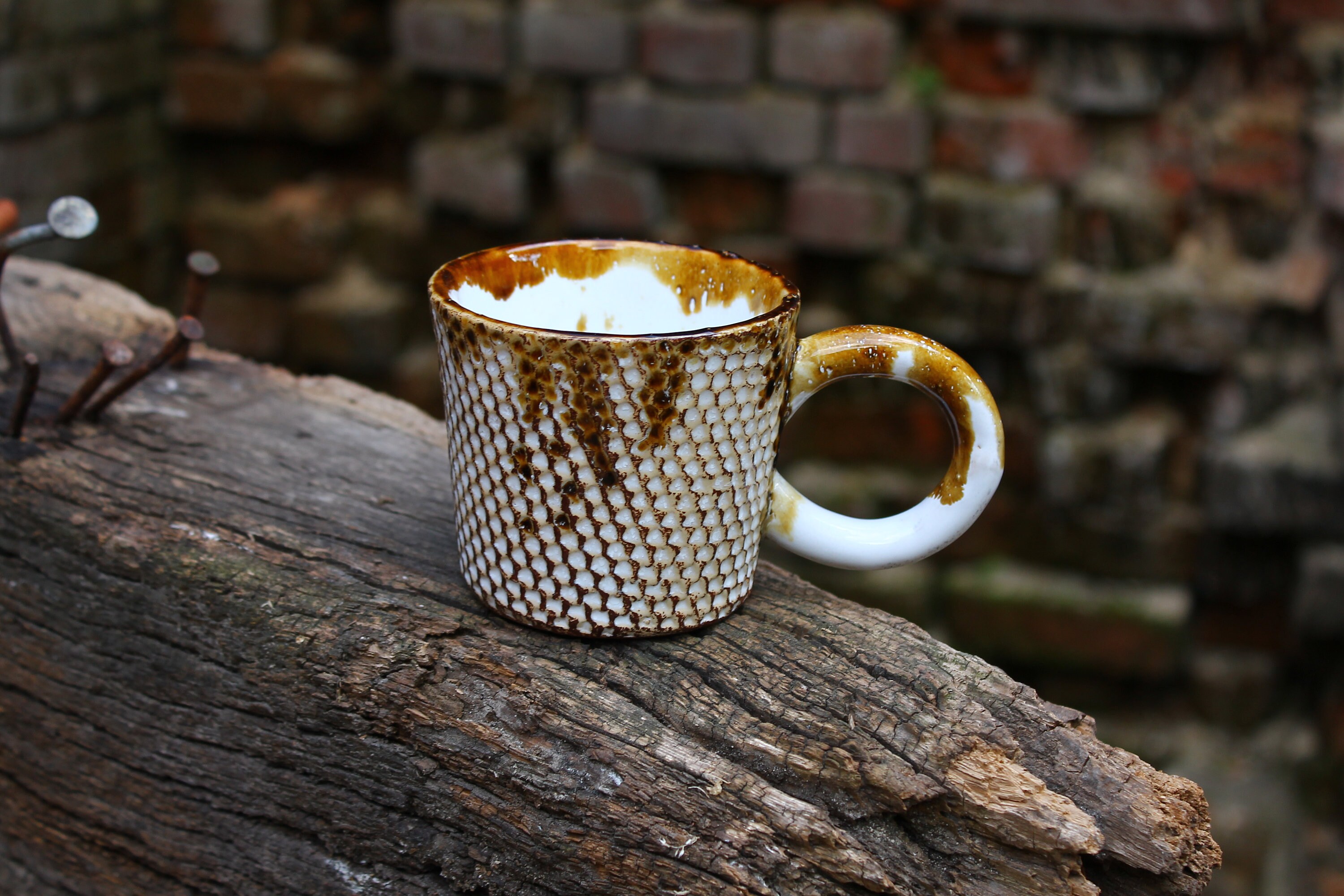 Ceramic Mug With Embossed Pattern Highly Textured Etsy Ireland