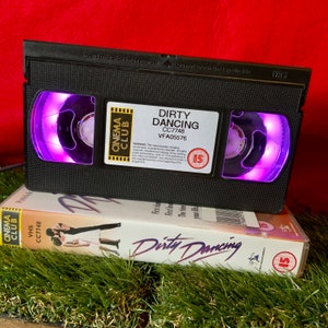 Retro VHS Lamp Dirty Dancing Original with Case 80s Night Light Table Lamp. Order any movie. Bedroom. Mother’s Day Gift. Wedding Decor.