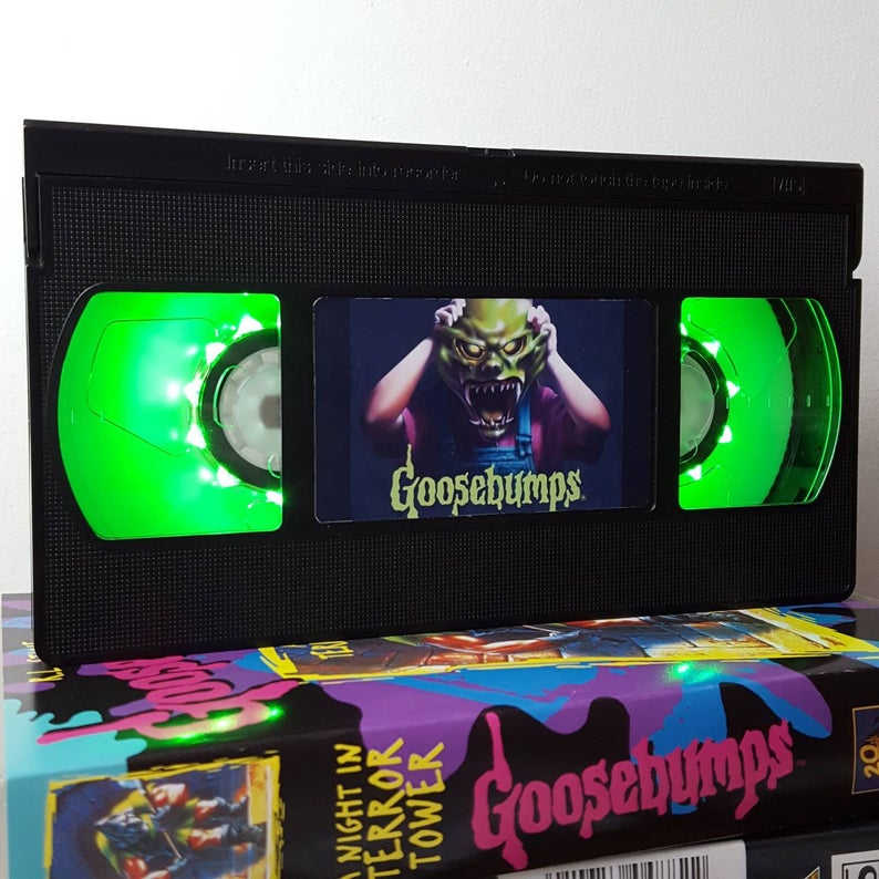 Retro VHS Lamp Goosebumps The Haunted Mask Night Light Table image 0