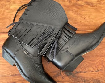 Wrangler True Vintage Cowboy Boots Leather Handmade Size UK 4 EU 37 USA 6