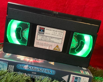 Retro VHS Lamp Ghostbusters Original VHS with Case Night Light Table Lamp. Order any film! Man Cave. Awesome Christmas gift