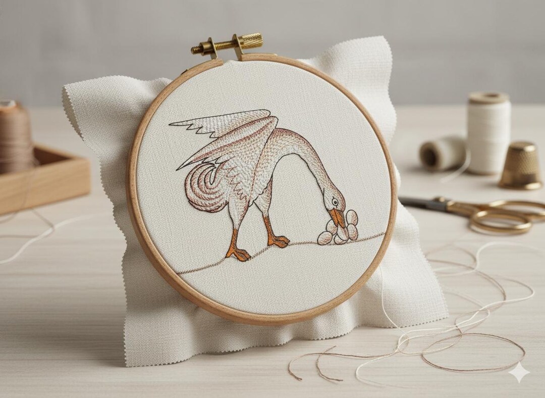 Emperor Goose Pattern Historical Embroidery Pattern – Goose – Vintage Embroidery Design – Old ...