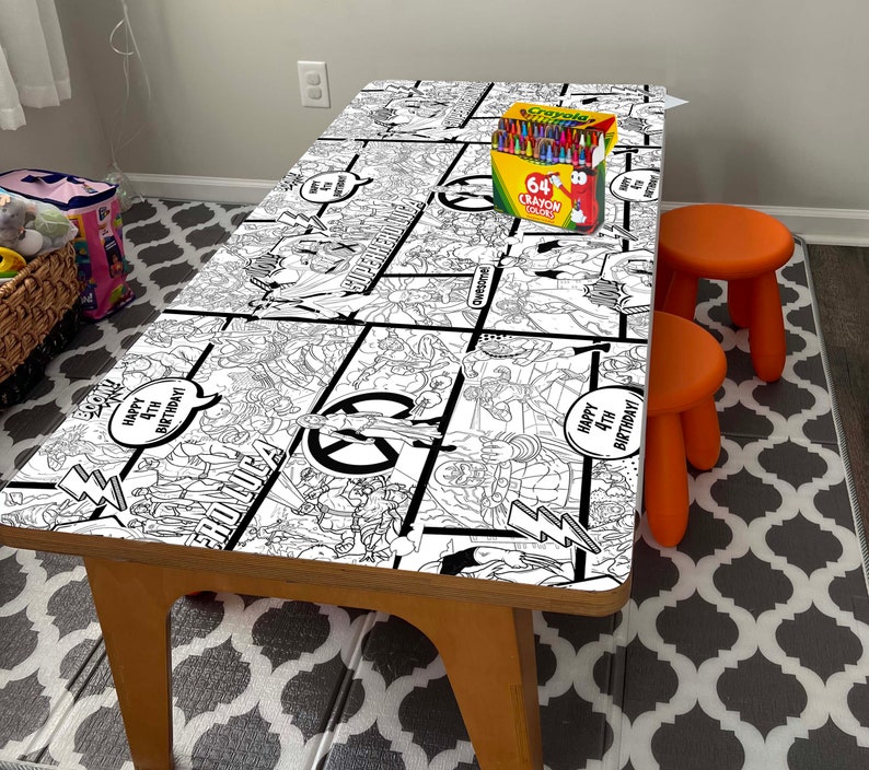 6x3 Ft X-men Coloring Table Runner, Personalized Wolverine and Xmen ...