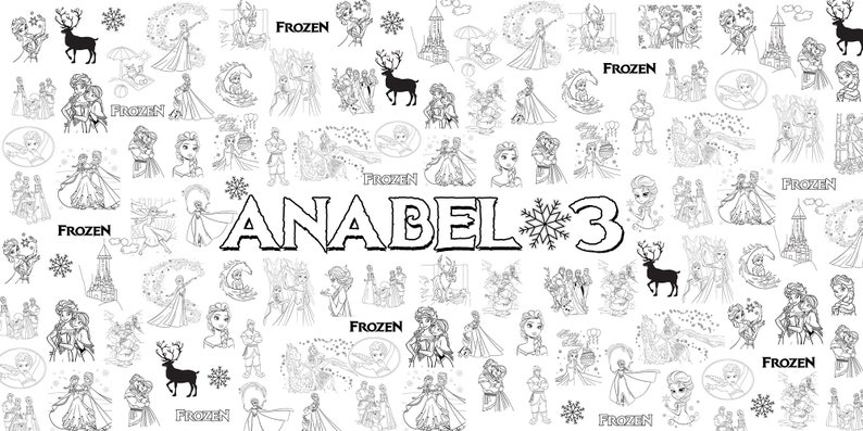 6x3 Ft Frozen Coloring Table Cloth Personalized Elsa and Anna - Etsy