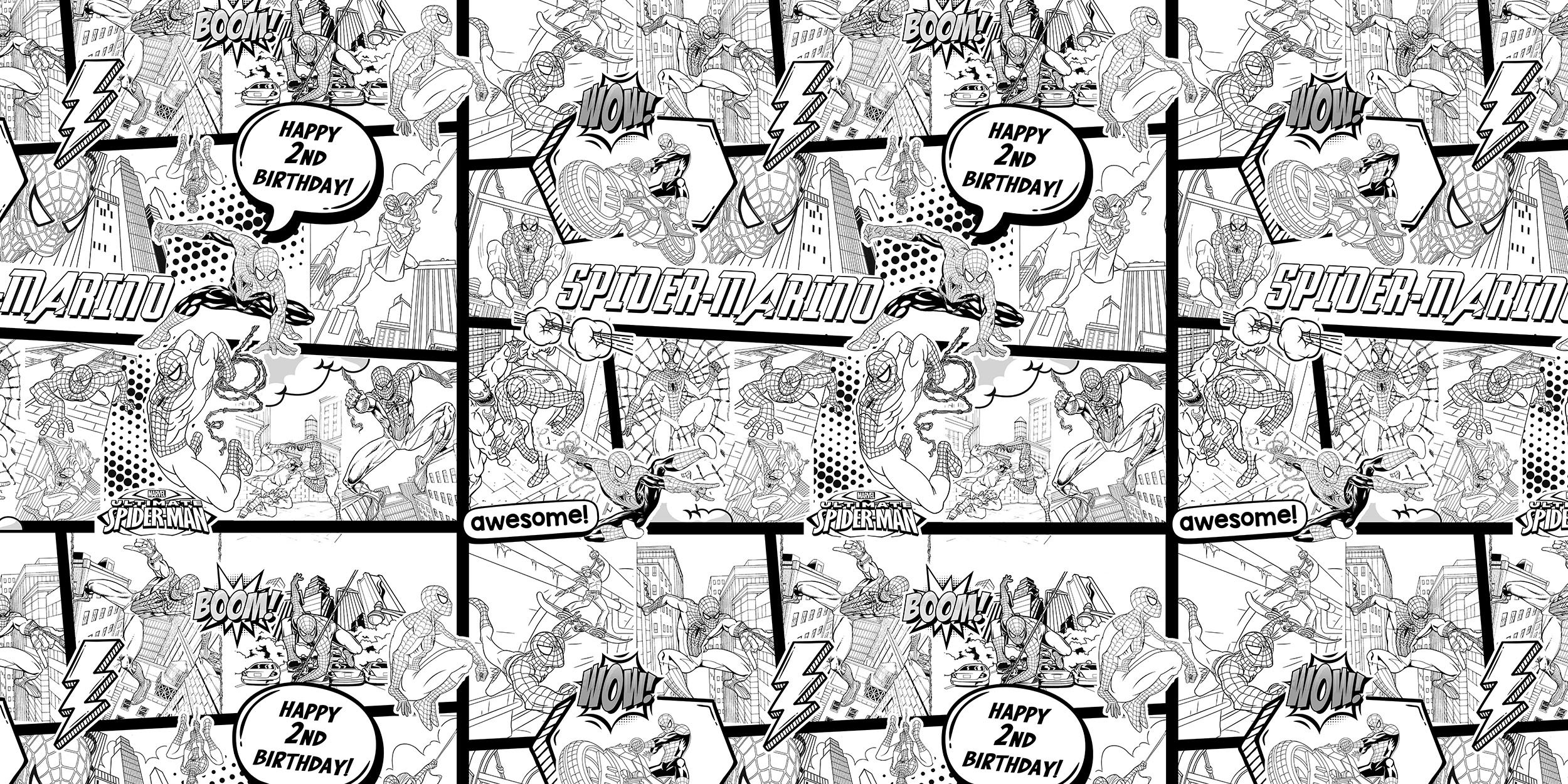 6x3 Ft Spider Man Coroling Table Cloth, DIGITAL FILE, Personalized ...