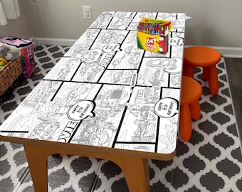 6x3 ft Cars coloring table runner, Personalized Cars coloring place mat, Printable birthday activity
