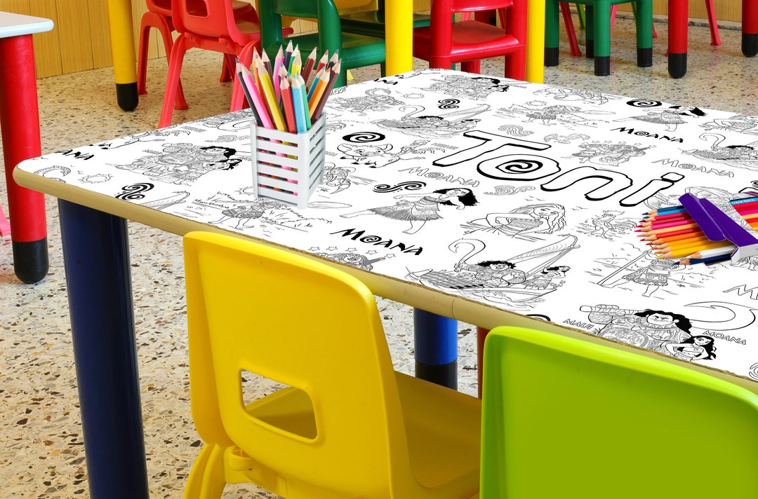 Custom Size Moana Coloring Table Cloth, DIGITAL FILE, Personalized ...