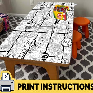 6x3 ft Bluey Inspired coloring table runner, Giant birthday party poster, Digital, Personalized, Printable party decor