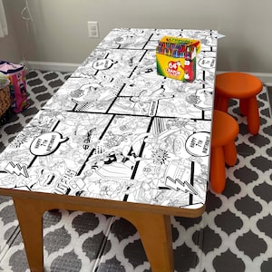 6x3ft Avenger Coloring Table Runner - Custom Personalized Superhero Party Poster - Printable Activity Mat