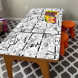 6x3 ft Avengers coloring table runner, Personalized Avengers coloring place mat, Printable birthday paper place mat