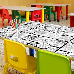 6x3 ft, 180x90cm Baptism coloring table runner, Personalized Holy Baptism coloring place mat, Printable holy baptism paper place mat