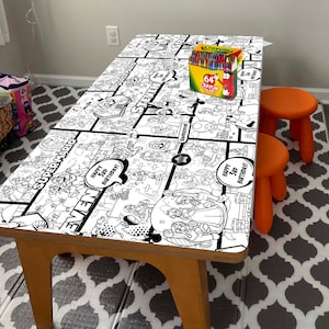 6x3 ft Super Mario coroling table cloth, Large coloring sheet, Super Mario place mat, Printable coloring pages