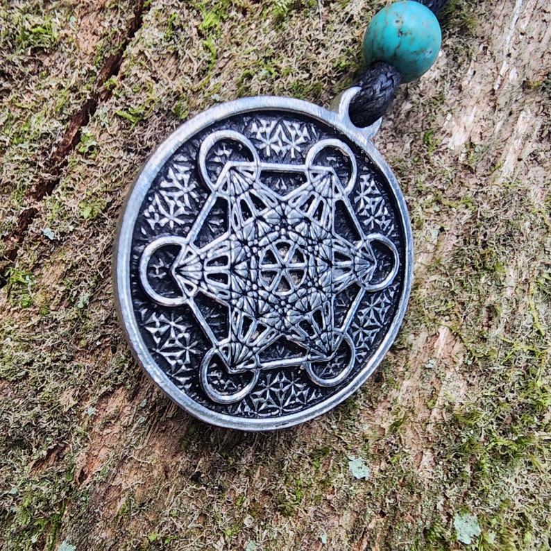 Fine Pewter Metatron's Cube Pendant Double Sided Etsy
