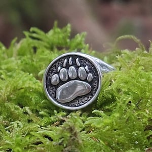 Bear Paw Sterling Silver Signet Ring