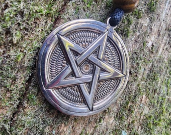 Bronze Pentacle Pendant - Double Sided