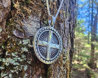 Sterling Silver Solar Cross - Double Sided