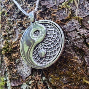 Sterling Silver Yin Yang with Torus Pendant - Double Sided