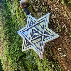 Fine Pewter Merkaba Pendant - Double Sided