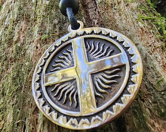 Bronze Solar Cross - Double Sided