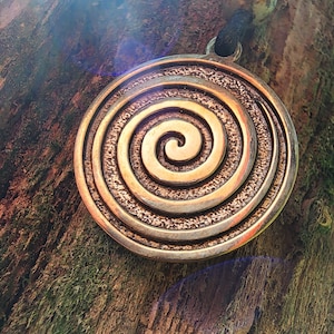 Bronze Spiral Pendant - Necklace