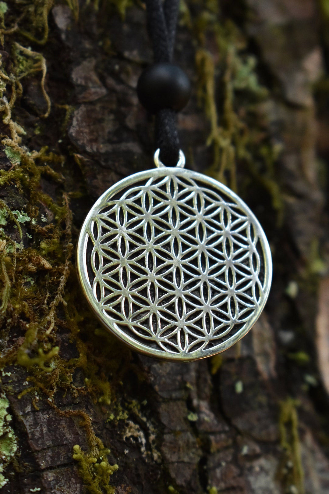 Sterling Silver Flower of Life Pendant Double Sided Etsy
