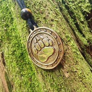 Bronze Bärentatze Anhänger - Totem - Doppelseitig