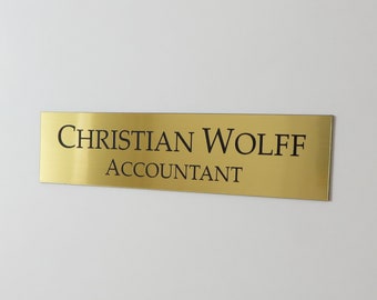 10" x 2.5" Custom Engraved Office Sign, Personalised Door Office Signage, for Home, Peel & Stick Adhesive.