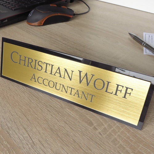 Executive Personalised Desk Name Plate Custom Engraved Desk Etsy