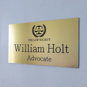 Custom Engraved Office Sign, Personalised Door Sign, Plaque, Business Name Sign, Double Sided Mounting Tape.