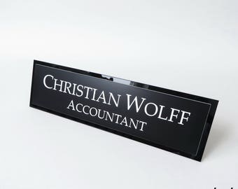 Executive Personalised Desk Name Plate, Custom Engraved Desk Sign, Plaque, Office Sign, Home Sign.