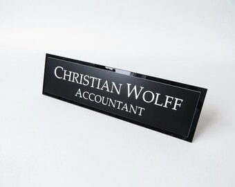 Executive Personalised Desk Name Plate, Custom Engraved Desk Sign, Plaque, Office Sign, Home Sign.