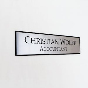 10&quot; x 2.5&quot; Custom Engraved Office Sign, Personalised Door Office Sign, for Home, Double Sided Mounting Tape.