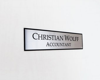 10" x 2.5" Custom Engraved Office Sign, Personalised Door Office Sign, for Home, Peel & Stick Adhesive.