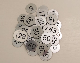 100 Tischnummern, Nummerierte Tags, Tür Locker, Restaurant, Clubs, Theater, Laser Gravur, Durchmesser 3 cm.