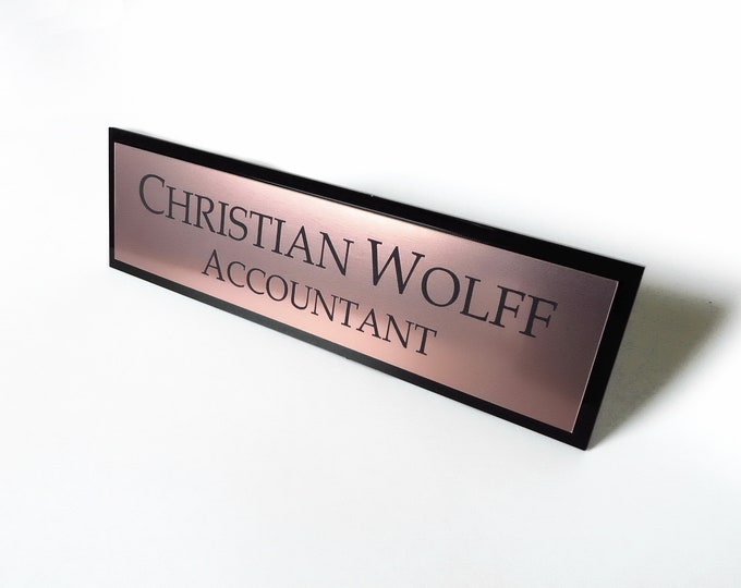 Executive Personalised Desk Name Plate, Custom Engraved Desk Office Sign, Plaque, Office, Different Colors.