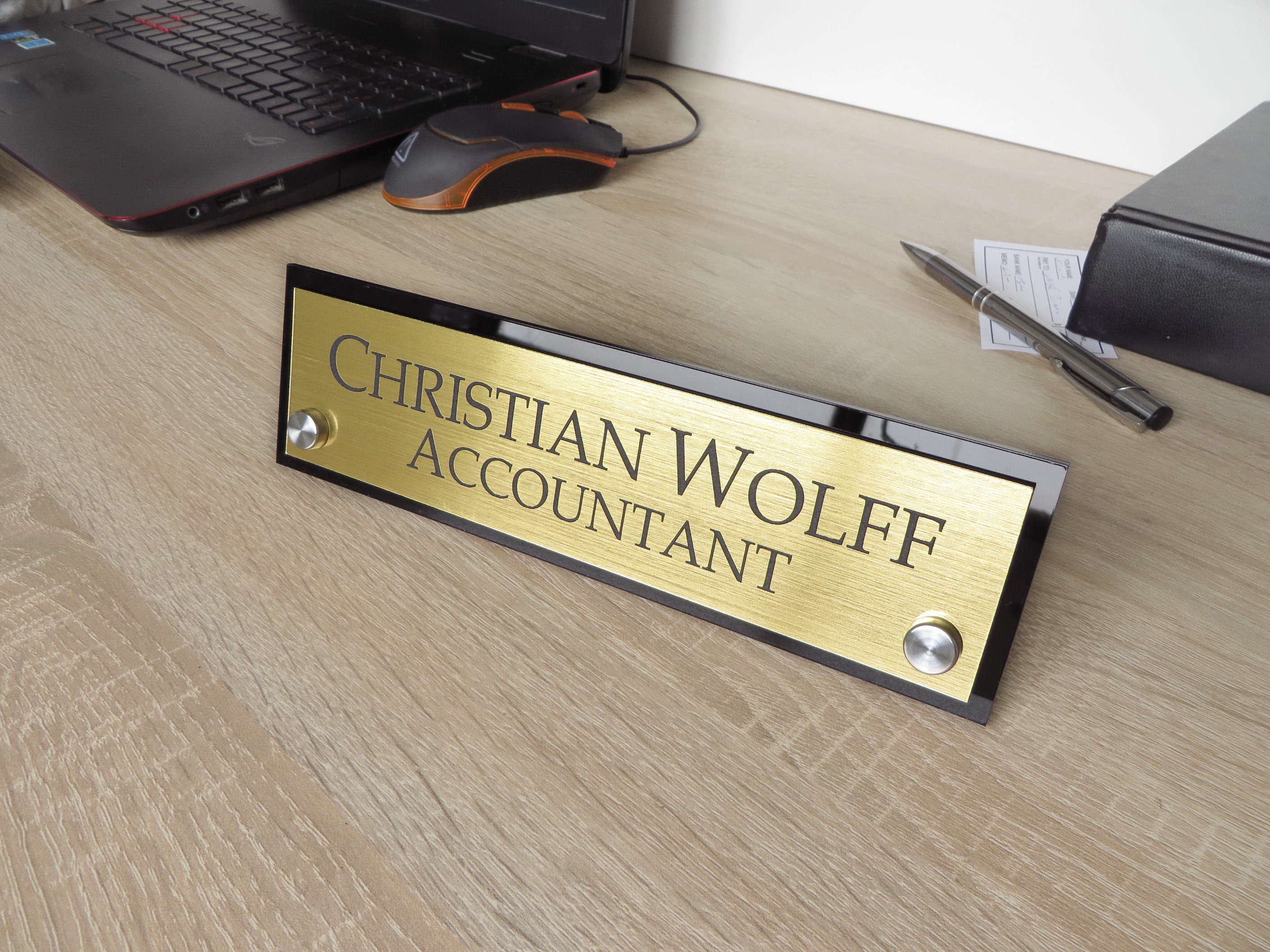 Executive Personalised Desk Name Plate Custom Engraved Desk Etsy