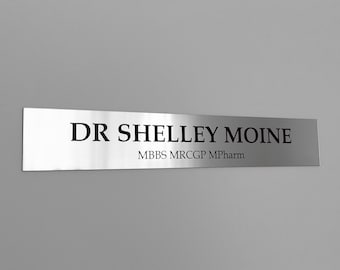 10" x 2" Personalised Wall Name Plate, Custom Engraved Office Sign, Personalised Door Plate, Plaque, Business Sign, Peel & Stick.
