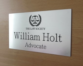 Custom Engraved Office Sign, Personalised Door Office Sign, Peel & Stick Adhesive.