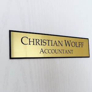 10&quot; x 2.5&quot; Custom Engraved Office Sign, Personalised Door Office Sign, Plaque, Name, Home, Double Sided Mounting Tape.