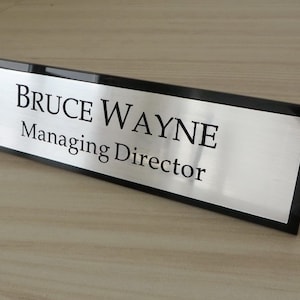 Executive Personalised Desk Name Plate, Custom Engraved Desk Sign, Plaque, Office Sign.