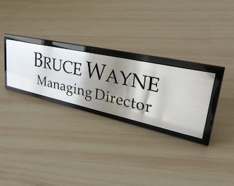 Executive Personalised Desk Name Plate, Custom Engraved Desk Sign, Plaque, Office Sign.