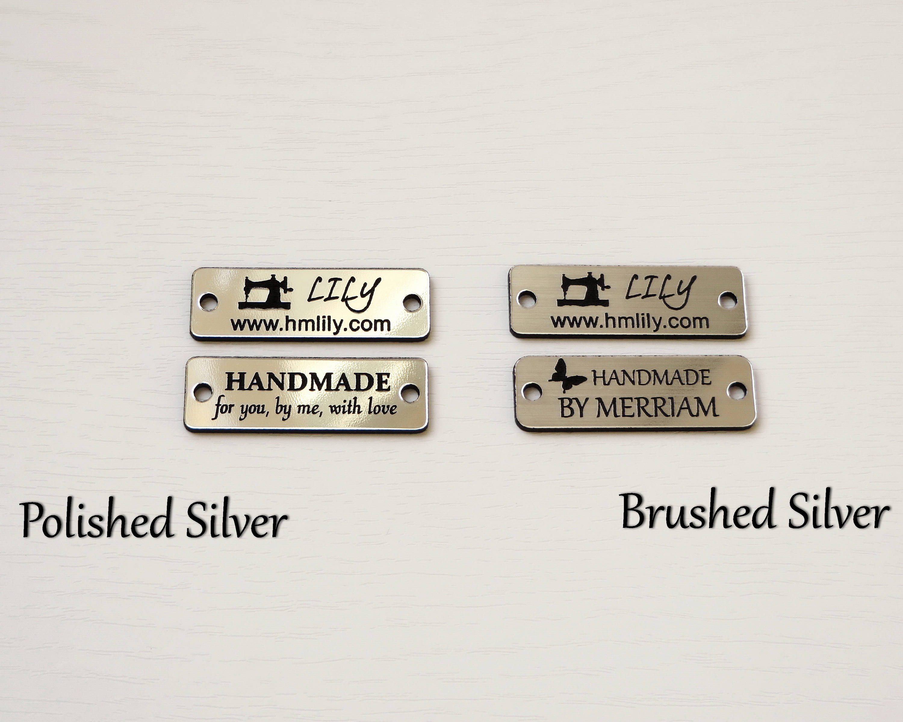 Craft Supplies & Tools Silver. 1'' Laser Engraved Handmade Labels for