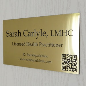 Custom Engraved Office Sign, Personalised Door Sign, Plaque, Business Name Sign, Home Sign, Peel & Stick Adhesive.