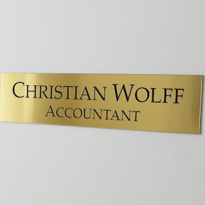 11&quot; x 2.5&quot; Custom Engraved Office Sign, Personalised Door Sign, Plaque, Name, Home, Double Sided Mounting Tape.