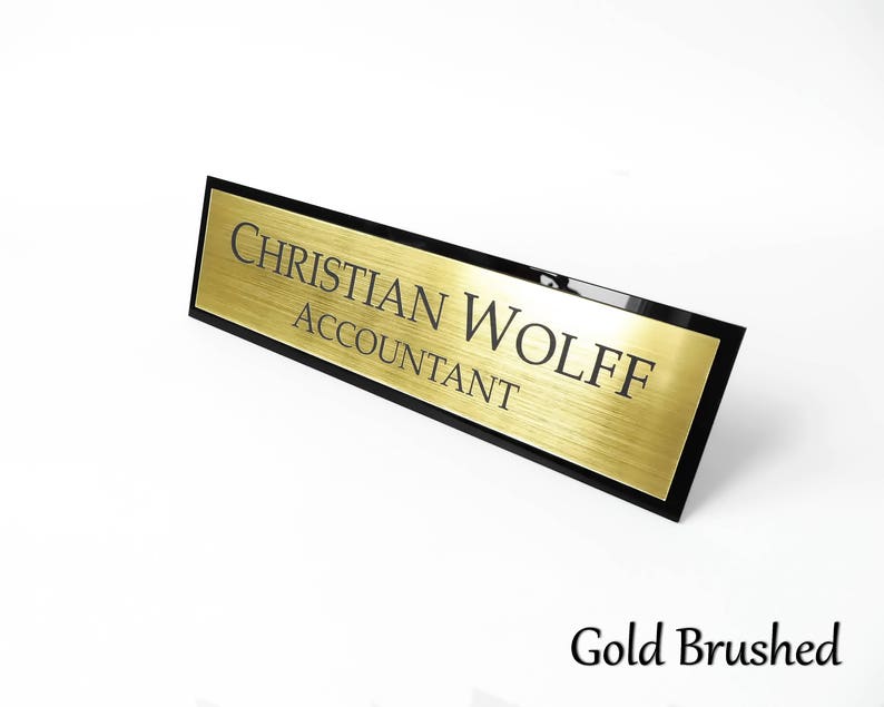 Executive Personalised Desk Name Plate, Custom Engraved Desk Sign, Plaque, Office Sign. 画像 4