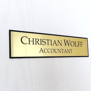 10&quot; x 3&quot; Custom Engraved Office Sign, Personalised Door Office Sign, Plaque, Name, Home, Double Sided Mounting Tape.