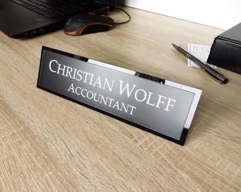 Personalised Desk Name Plate, Custom Engraved Desk Sign, Office Plaque, Executive Office Sign.