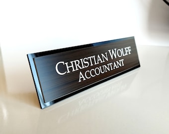 Executive Personalised Desk Name Plate, Custom Engraved Desk Sign, Plaque, Office Sign.